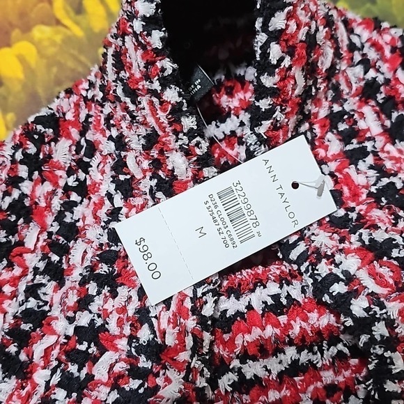 Ann Taylor Red White Black Long Skirt Size Medium New - Picture 5 of 8